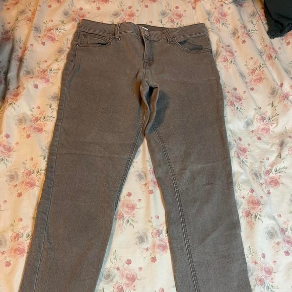 Justice Girls Jeans Size 14 1/2 Gray Skinny Stretch Denim Teens - Picture 1 of 4